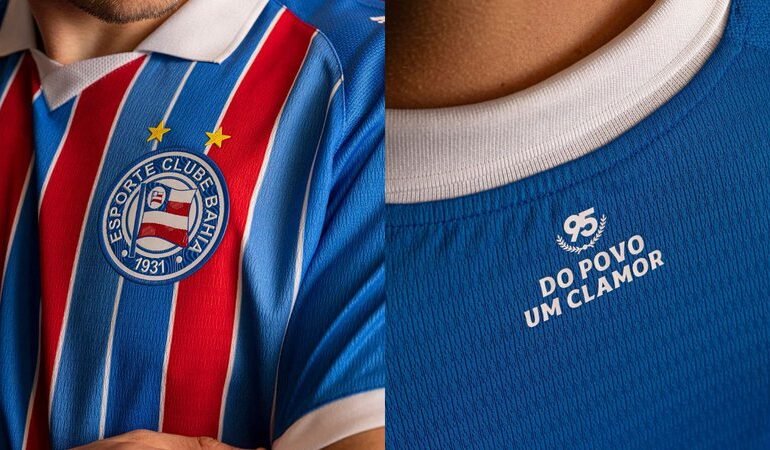 Bahia lança nova camisa tricolor para 2026